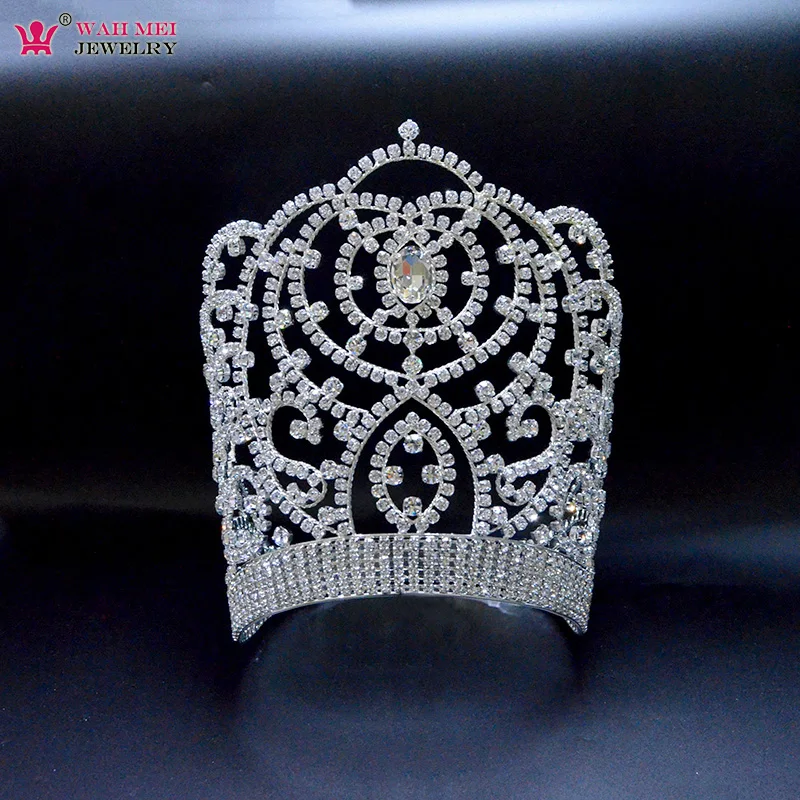 

Mo274 Large Size Pageant Crown Rhinestone Crystal Tiaras and Crowns Bride Wedding Hair Jewelry Big Headdress For Women