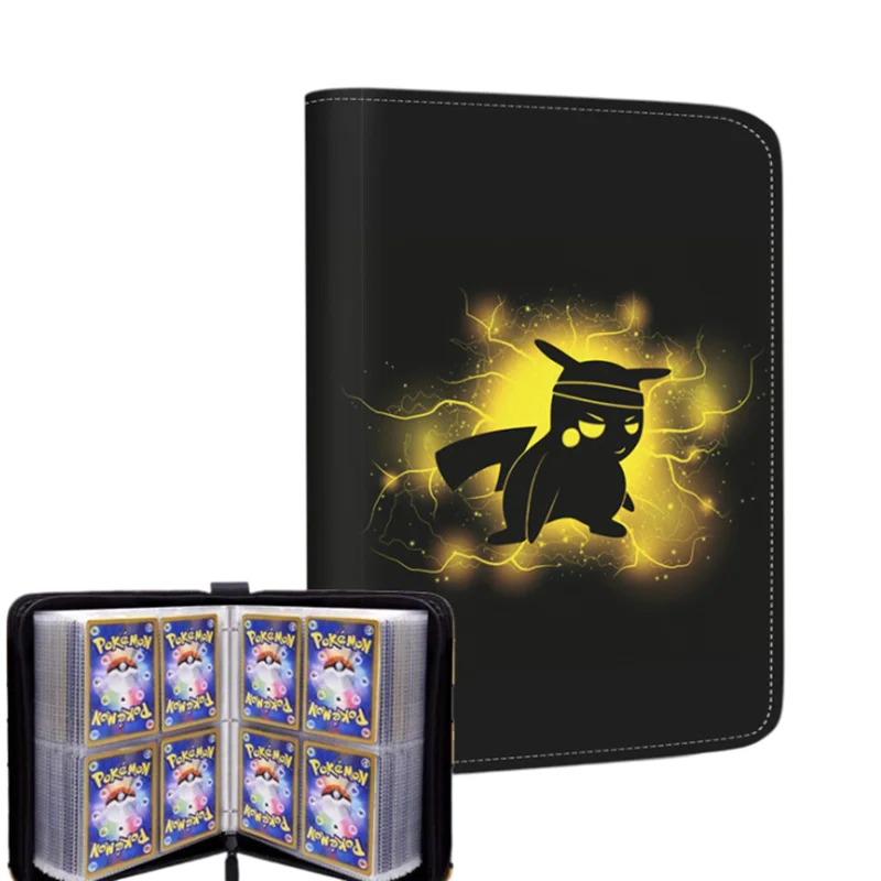

Непромокаемая книга для карт покемона из ПУ кожи, 4 отделения, 400 отделений для карт, свободная книга для карт с листиками, детские подарки