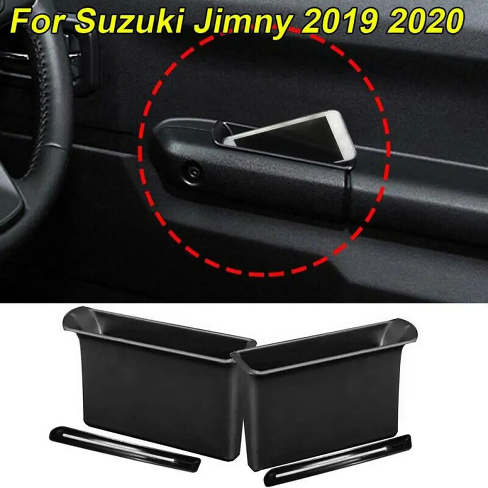 

2X Black Door Armrest Container Storage Box Handle Pocket For Suzuki Jimny 19 20