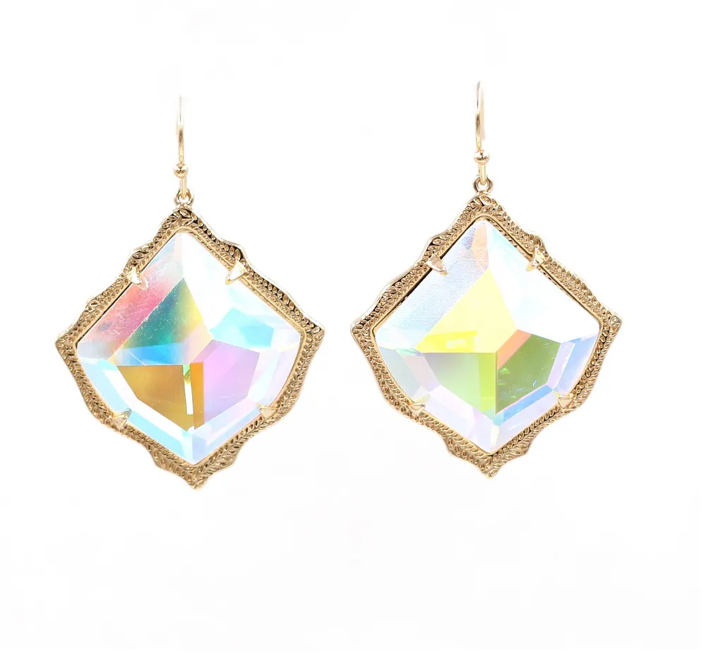 AB Earrings Новое поступление года. Ожерелье с подвеской из акриловой инкрустации в виде лица Mirro. Ожерелье с подвеской в виде объемной смолы лучшего качества - Окраска металла: AB Earrings