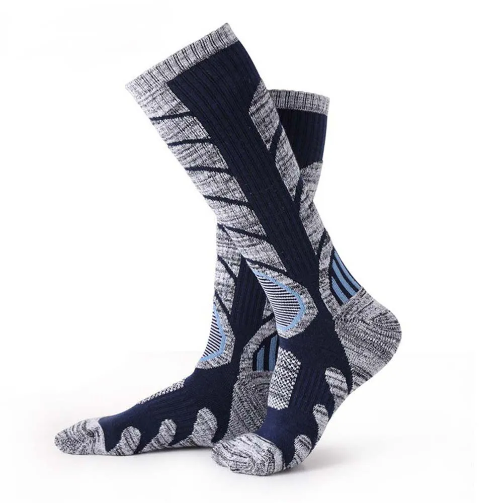 Male dark blue 1 пара зимних теплых длинных тепловых носков для мужчин и женщин из толстого хлопка для спорта на открытом воздухе, альпинизма, кемпинга, пешего туризма, снежный лыжный носок - Цвет: Male dark blue