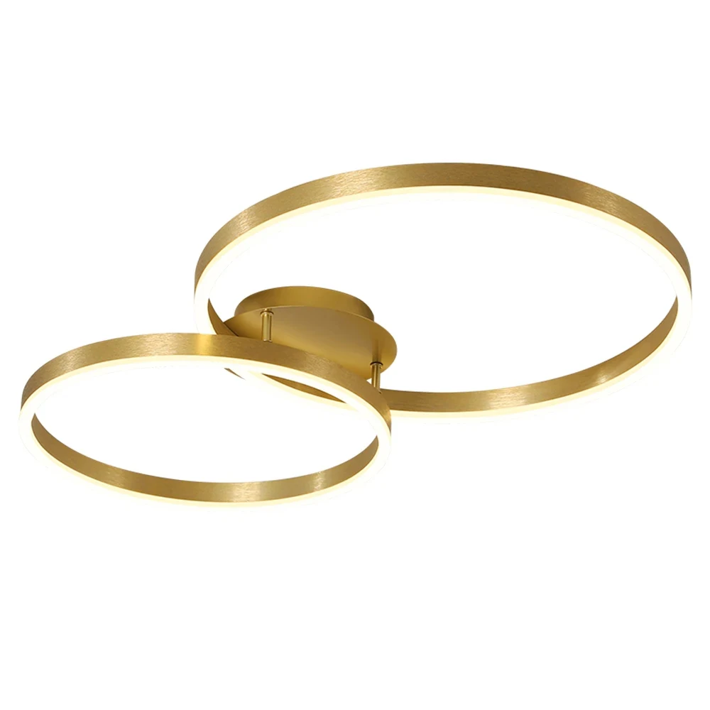 

Nordic ceiling lamp in the bedroom living room aluminum brushed gold creative ring lamp design ceiling lights project luminaire