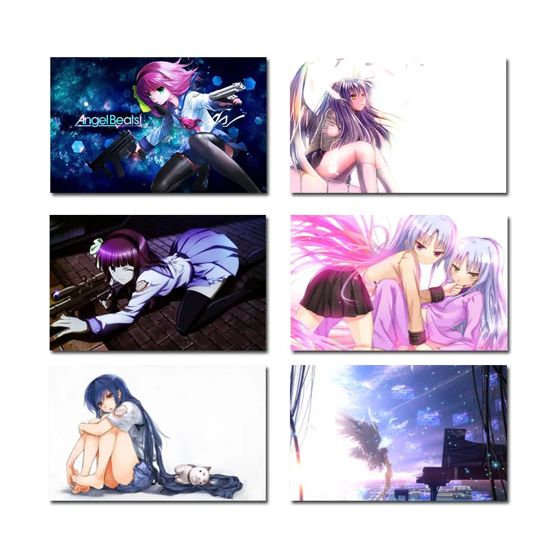 

Angel Beats Japan Healing Anime Black Silk Canvas Painting Poster Wall Picture Living Room Bedroom Home Decoration