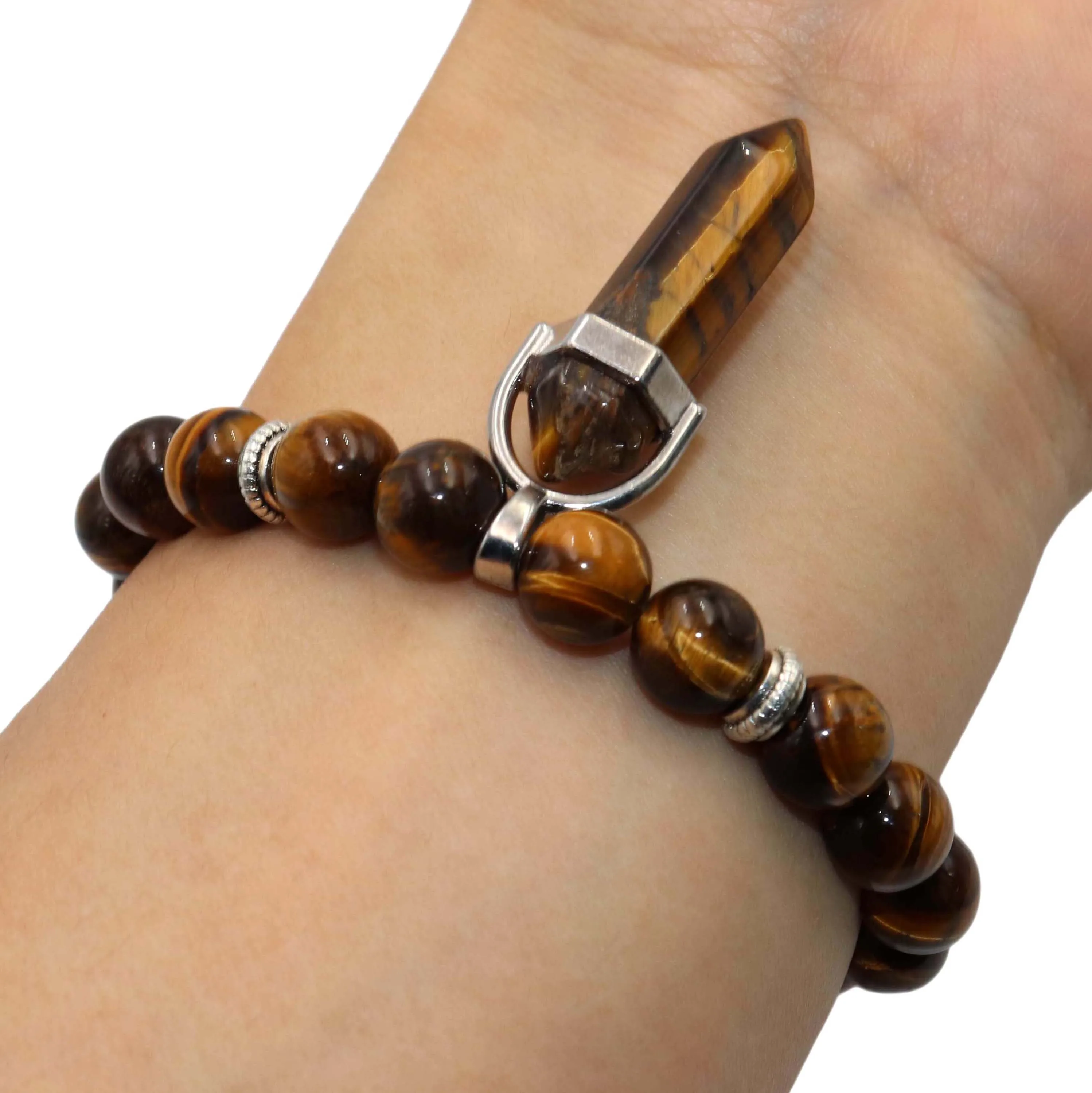 

Natural stone Hexagonal Column Bracelet Men Women Lapis Lazuli Agates Tiger Eye Cat eye Stone Beads Yoga Bracelet Jewelry