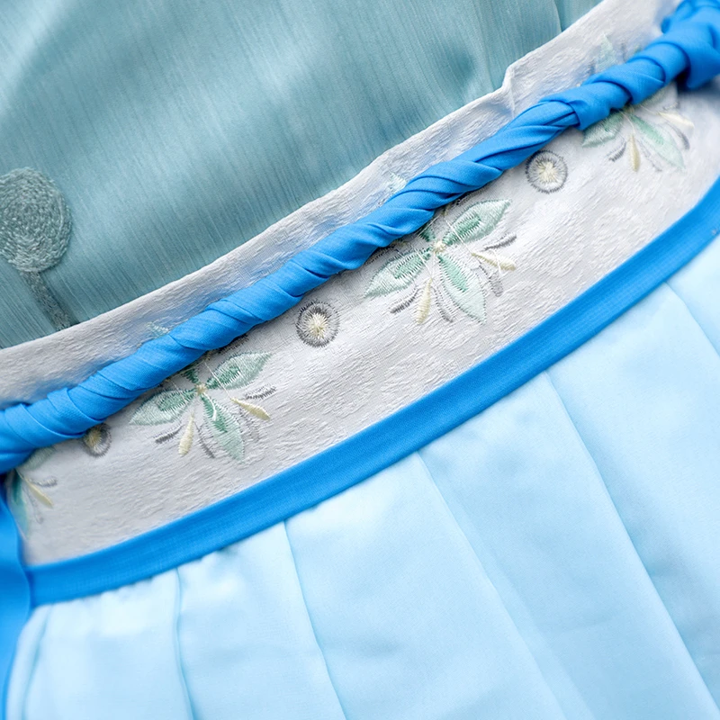 

cosplay hanfu woman set Chinese style costumes female elegant Chiffon embroidered yarn skirt Martial arts style student costume