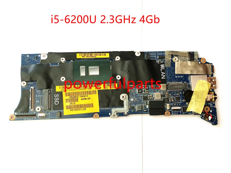 

working For dell xps 13 9350 motherboard i5-6200u 2.3ghz 4gb ram 0TG3CN AAZ80 LA-C881P working good