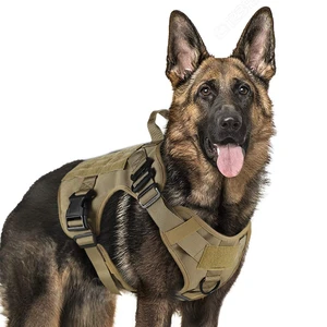 Military Tactical Dog Harness K9 Working Dog Vest Nylon Bungee Leash Lead Training Running For Medium Large Dogs German Shepherd