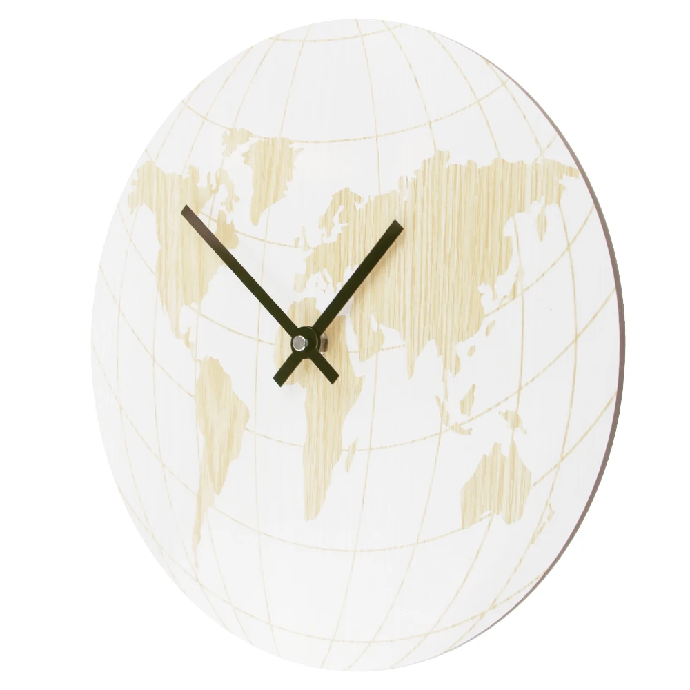 Настенные часы с изображением карты мира деревянные настенные цифрами бесшумные