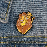 cartoon lion cute backpack canvas bag brooch for woman badge shirt enamel pin brooches for men metal pin jewelry accesorios
