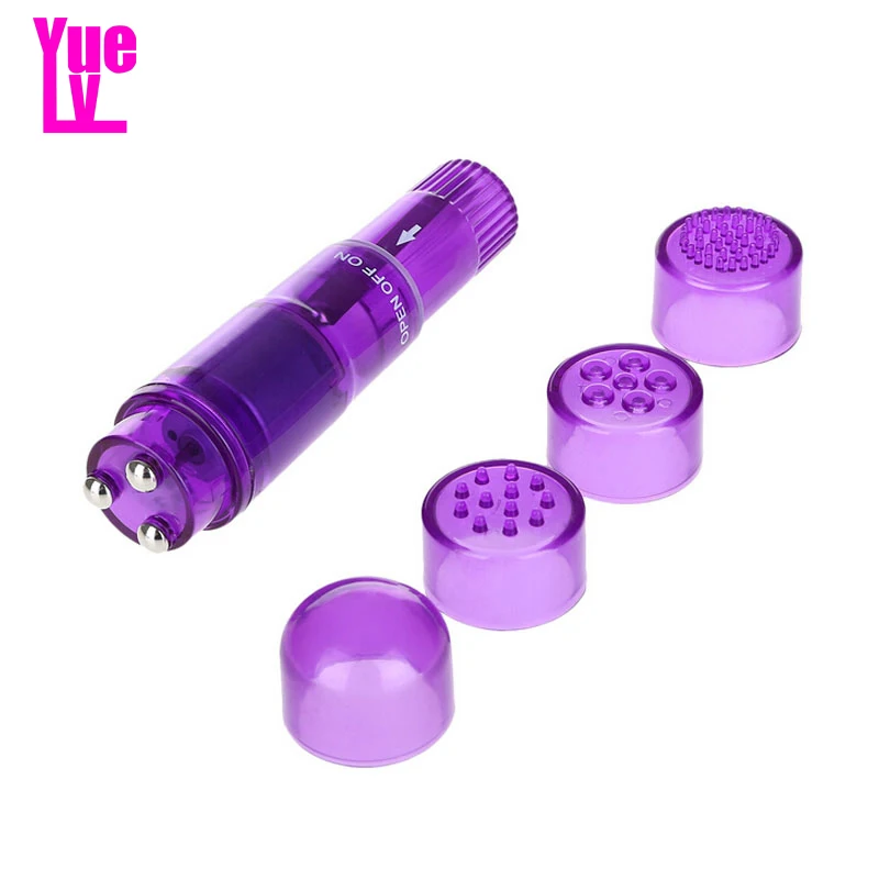 YUELV мини-вибратор-пуля с 4 головками вибрирующий массажер AV Вибратор точка G