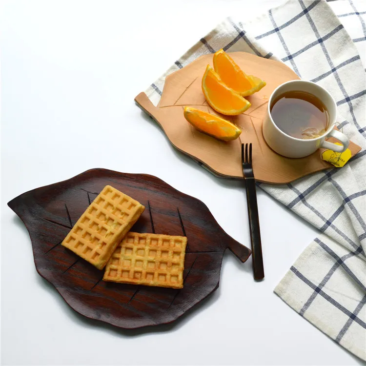 Новинка креативные японские снэки с фруктами в виде листьев деревянная посуда