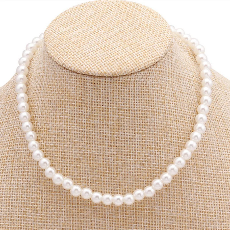 

Pearl Pendant Necklace Vintage Elegant Simple Sweater Chain Women Birthday Present Party Jewelry