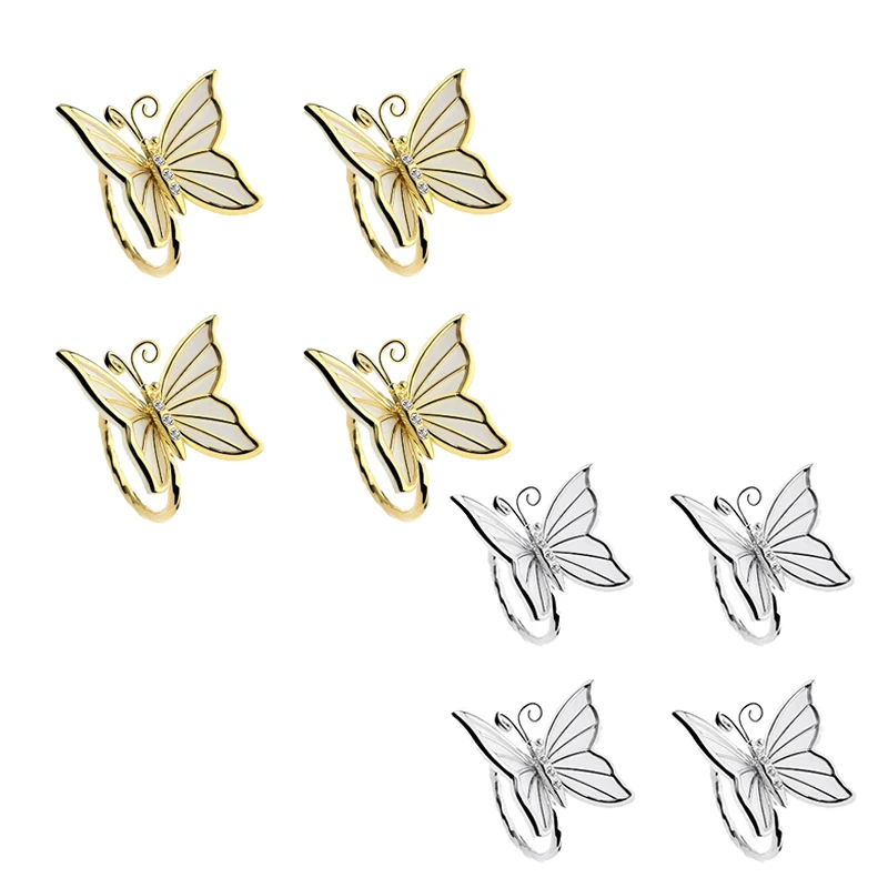 

Butterfly Napkin Rings Set of 4 for Family Gathering, Dinner, Wedding Decoration, Christmas, Table Decoration