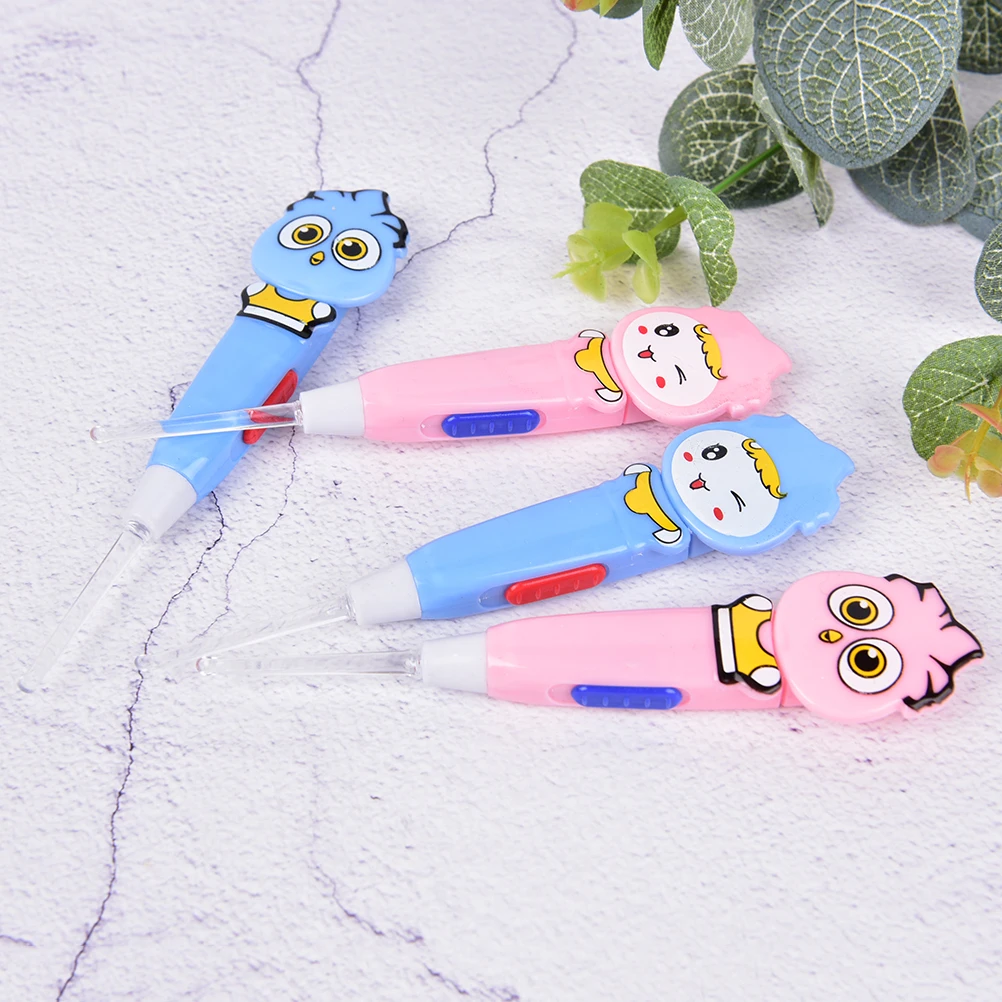 1pcs Random color 1/комплект детской одежды из 3 предметов для малышей Безопасный светодиодный освещение ушной Пинцет Ушная кюретка Пинцет инструмент для чистки ушей для чистки инструмента - Цвет: 1pcs Random color