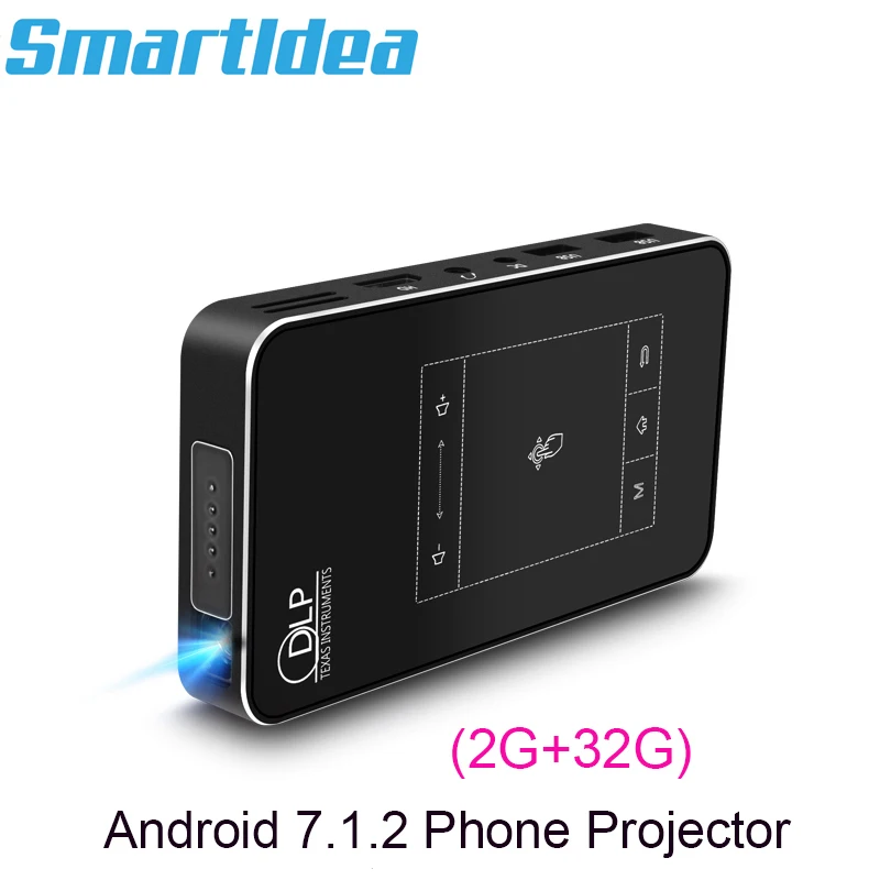 

Smartldea T18 (2G+32G) Android 7.1.2 Smart Projector Mini DLP Projector Support AC3 HD 1080P Video Beamer BT4.1 Airplay DLNA