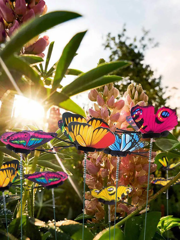 

50Pcs/Set Butterflies Garden Yard Planters Colorful Butterfly Stakes Decoracion Outdoor Decor Flower Pots Decoration