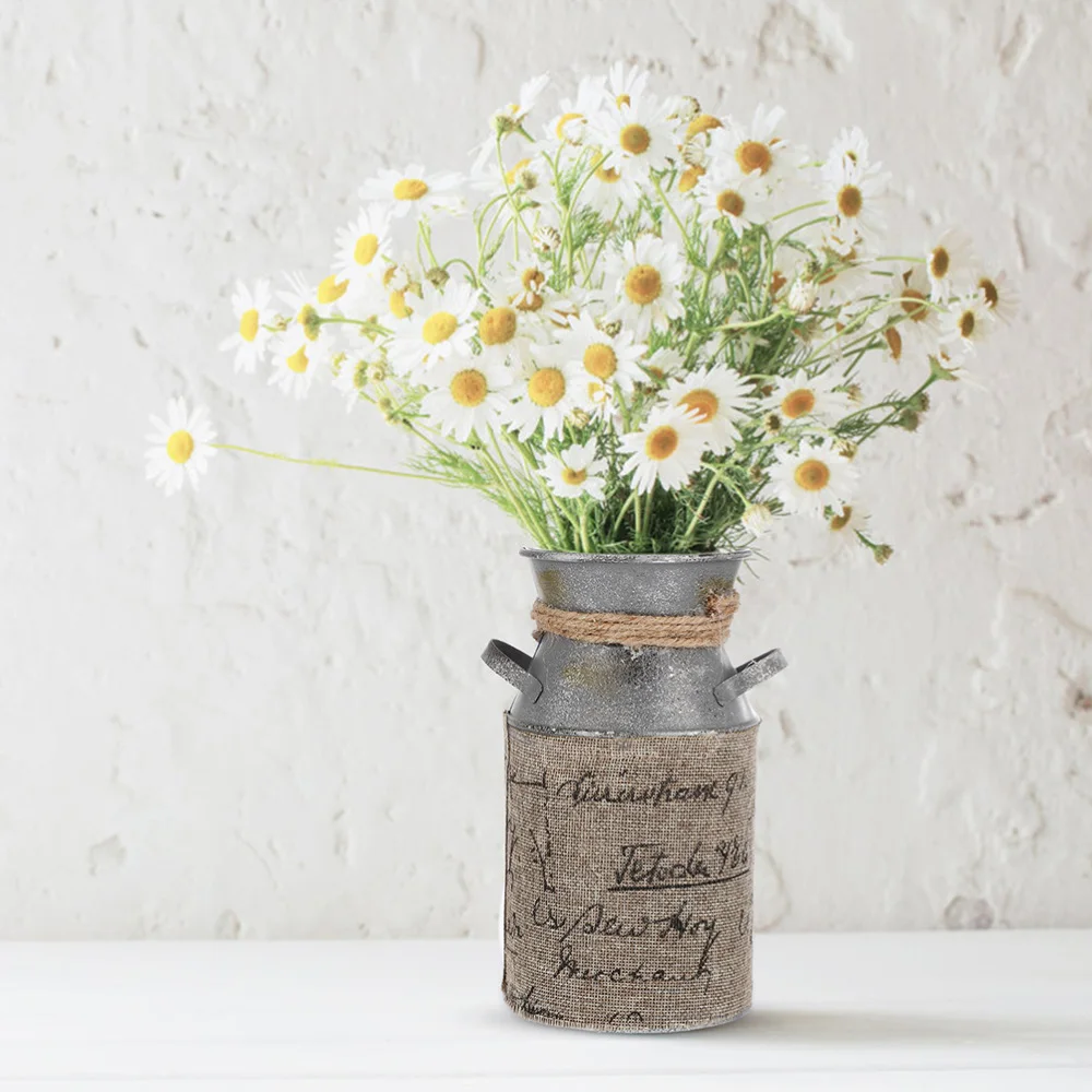 

2pcs Wrought Iron Flower Pot Retro Flower Arrangement Container Handle Plant Pot