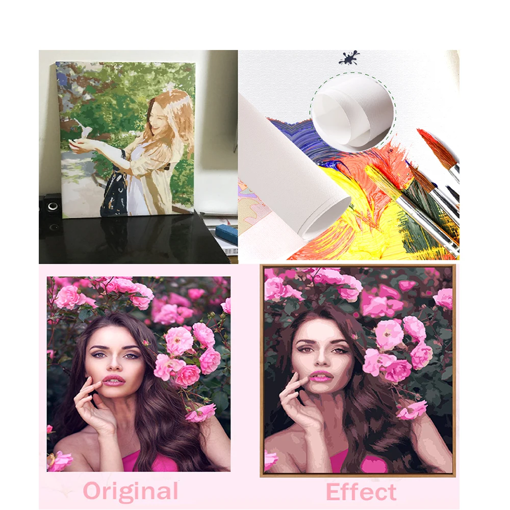 Раскраска маслом по номерам на заказ персональная фотография сделай сам холсте