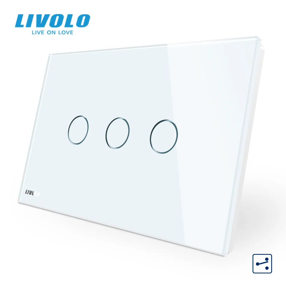 Выключатель настенный LIVOLO C9 с сенсорным экраном двухсторонний перекрестный со