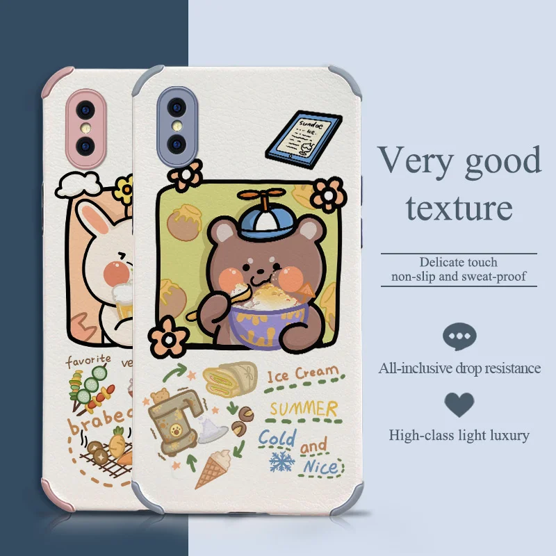 

Smoothie Bear Phone Case For iPhone X XS XR XSMAX Liquid Silicone Cover