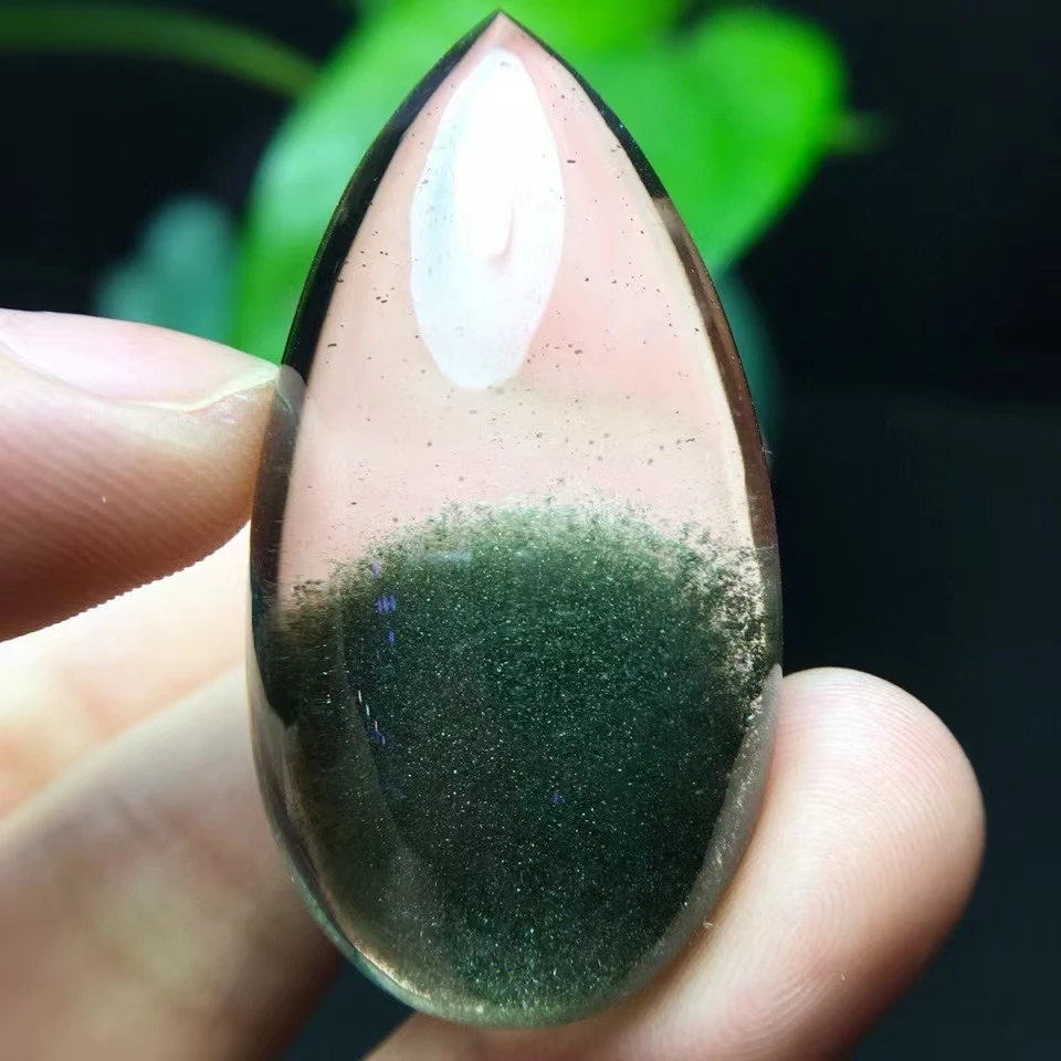 

Genuine Natural Green Phantom Quartz Pendant Clear Water Drop 40-22-13mm Women Man Rare Fashion Jewelry Genuine AAAAAA
