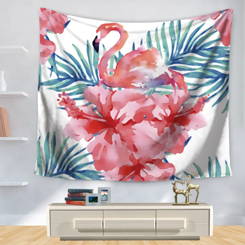 С птицами Цветочная зеленый Растительный гобелен красочный настенный с принтом