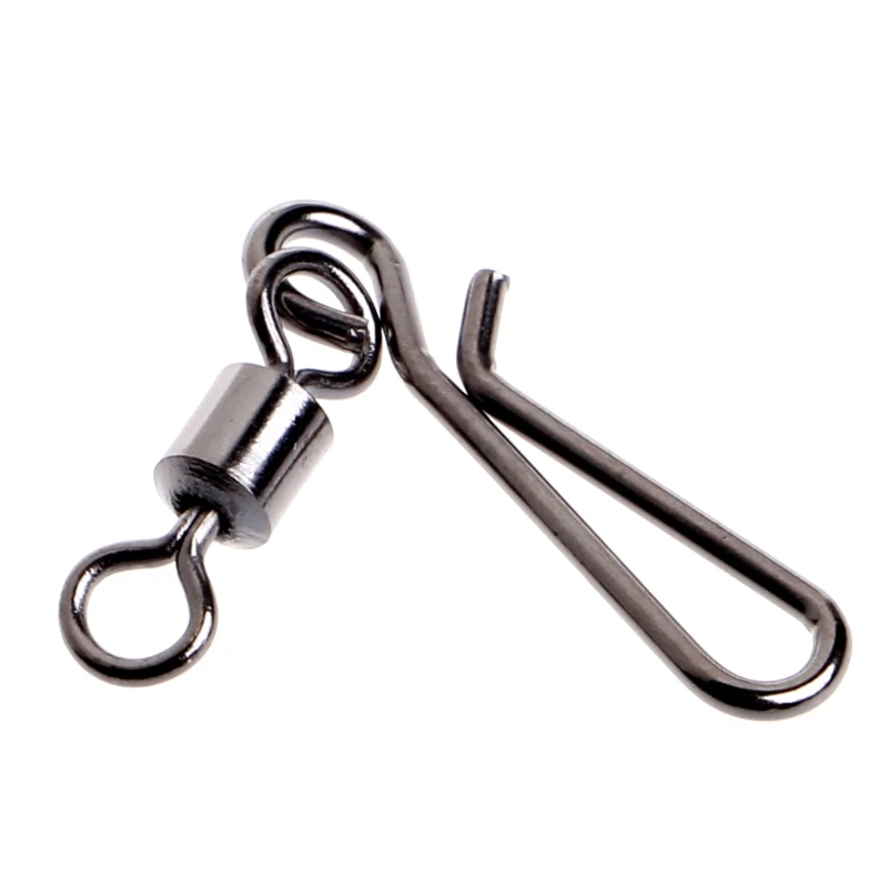 

50pcs Rolling Swivels Interlock Snap Size 10 8 6 4 2 Connector Terminal Tackle