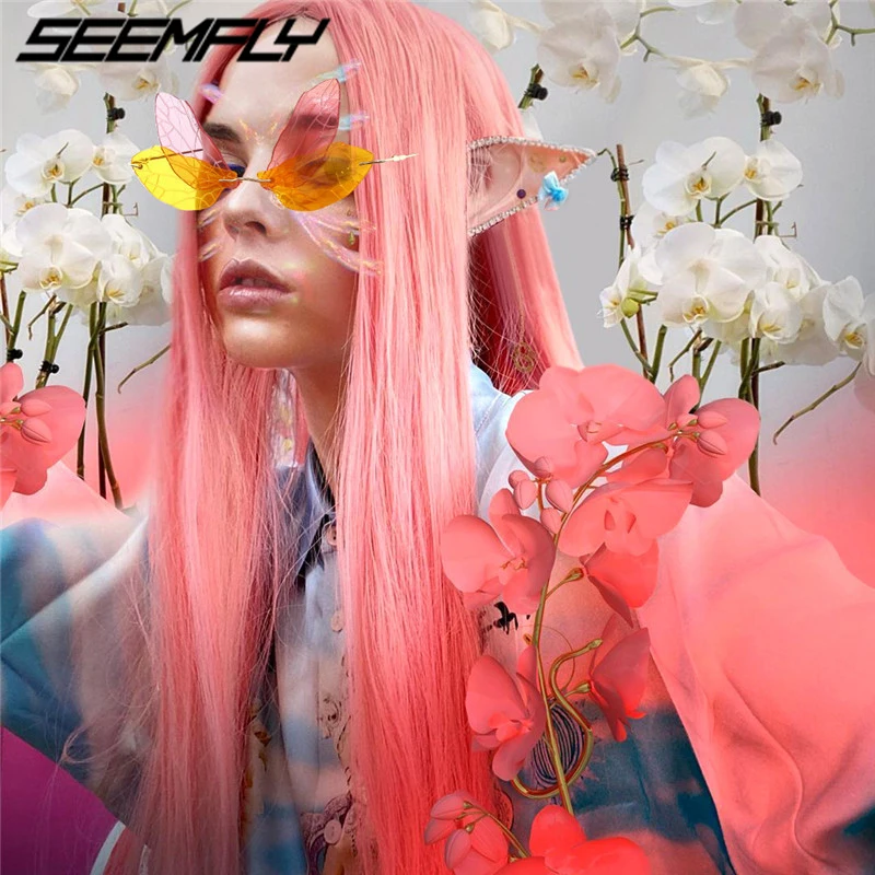 

Seemfly модные стрекоза женские солнцезащитные очки в ретро стиле стимпанк Солнцезащитные очки для женщин, очки с зеркальным вечерние разноцв...