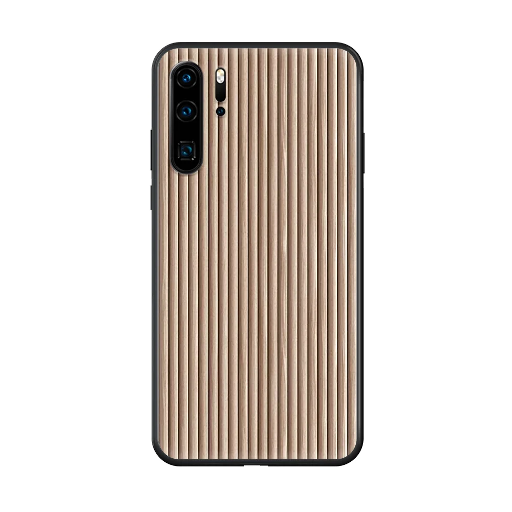 

Wood Phone case For Huawei P 30 10 20 40 Lite Smart Z Pro 2019 black funda art cell cover luxury shell 3D prime soft bumper