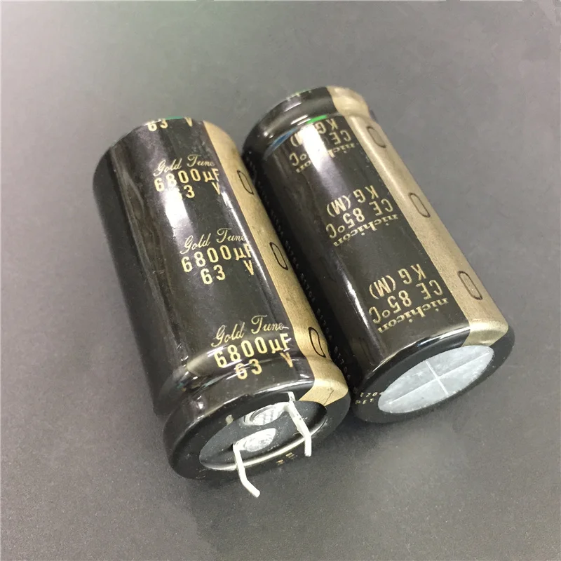 2 шт. 6800 мкФ с алюминиевой крышкой, 63В NICHICON кг серии 25x50 мм 63V6800uF золото Мелодия Hi-Fi аудио конденсатор с алюминиевой крышкой