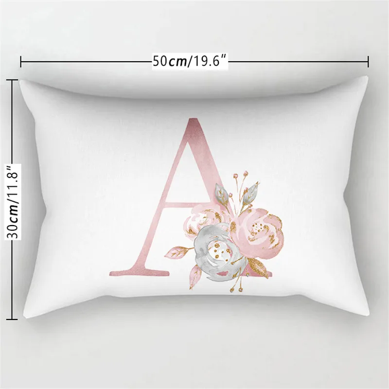 Pink Decorative Letter Cushion Cover 30x50cm Polyester Throw Pillowcase for Sofa and Home Decor image 3