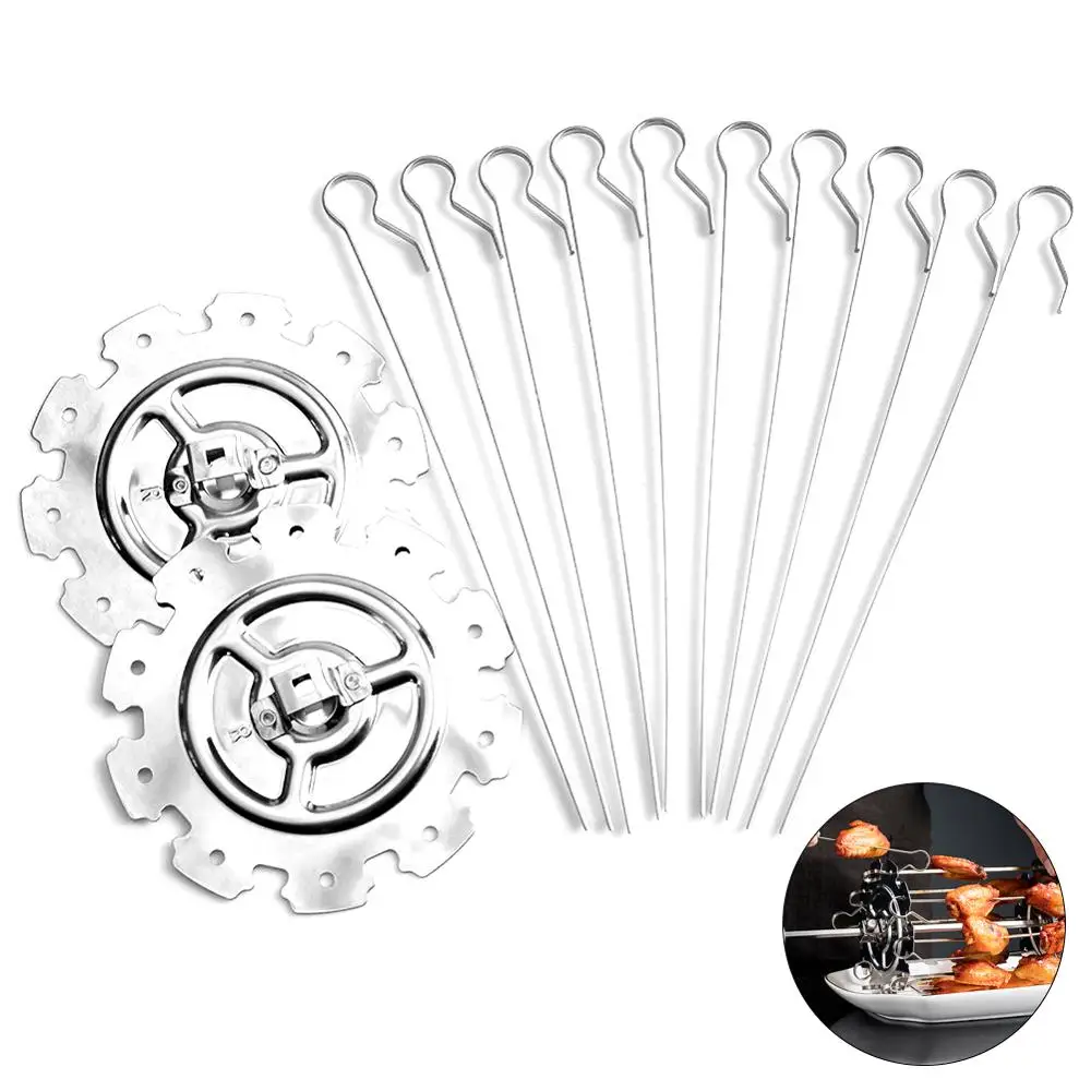 Стальной металлический жаровня для барбекю 10 вилок гриль шампуры Иглодержатель