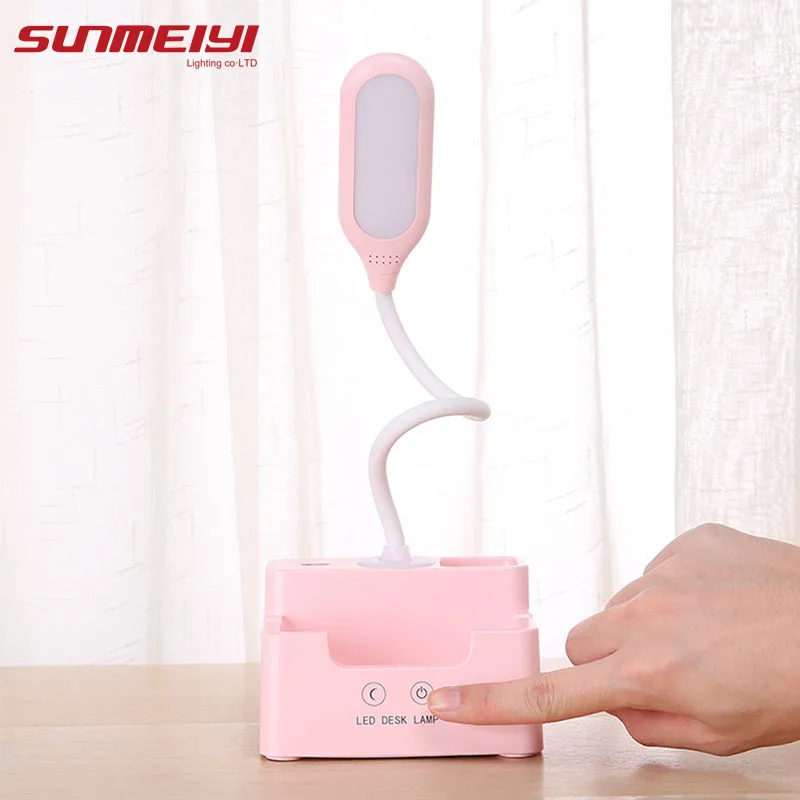 

New Led Desk Lamps For Study Reading 3 Levels Dimmable Table Lamp Storage Pen Hoder Light USB Hose Led Desk Light Touch Control