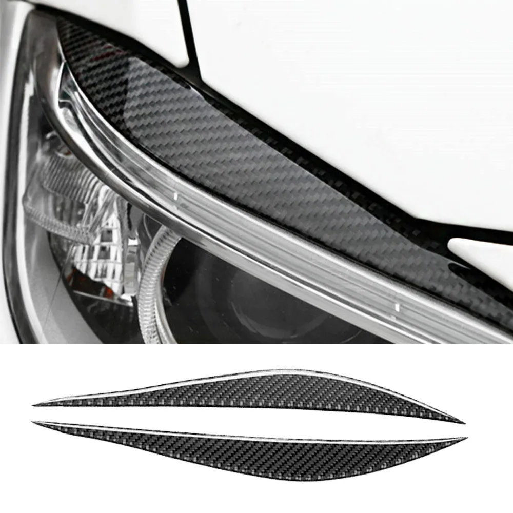 

2pcs car Headlight Eyebrow Cover Trim Automobiles Front lamp Eyebrows Sticker Trim Auto Replacement Part For BMW
