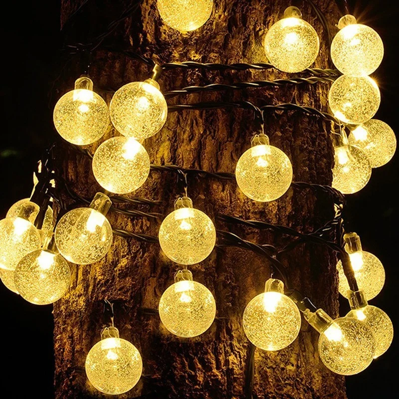 

20/100 LEDS Crystal Ball 5M/10M Solar Lamp Power LED String Fairy Lights Solar Garlands Garden Christmas Decor for Outdoor
