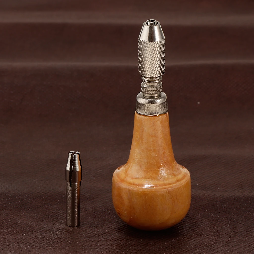 1 Set Jewelers Pin Vise Bead Drill Bits Wooden Handle Watches Repair Tool |