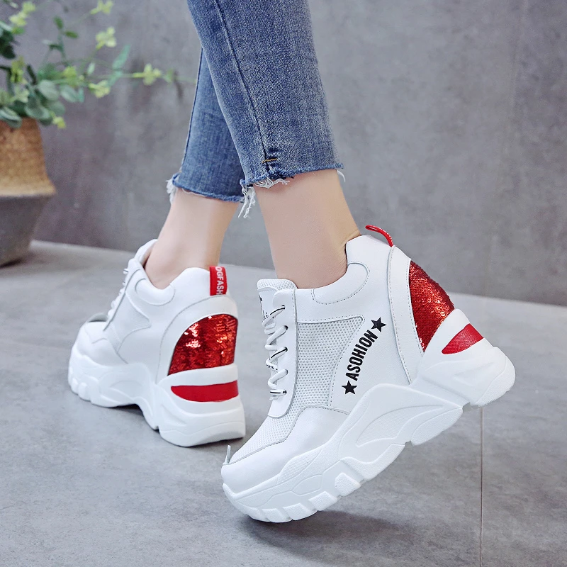 

2021 Sneakers Womem Shoes Fashion Breathable Height Increasing Ladies Vulcanized Shoes Chunky Sneakers Women Zapatillas Mujer
