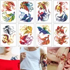 Цветная наклейка для татуировок, водостойкая наклейка Феникс, птица, журавль, Орел, фото, временная татуировка, дизайн для женщин, мужчин, рукав для тела, рука, нога