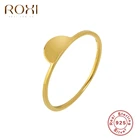 ROXI Ins геометрические полукруглые Глянцевые Кольца для женщин и девушек необычное кольцо 925 пробы серебряные кольца на палец ювелирные изделия обручальное кольцо
