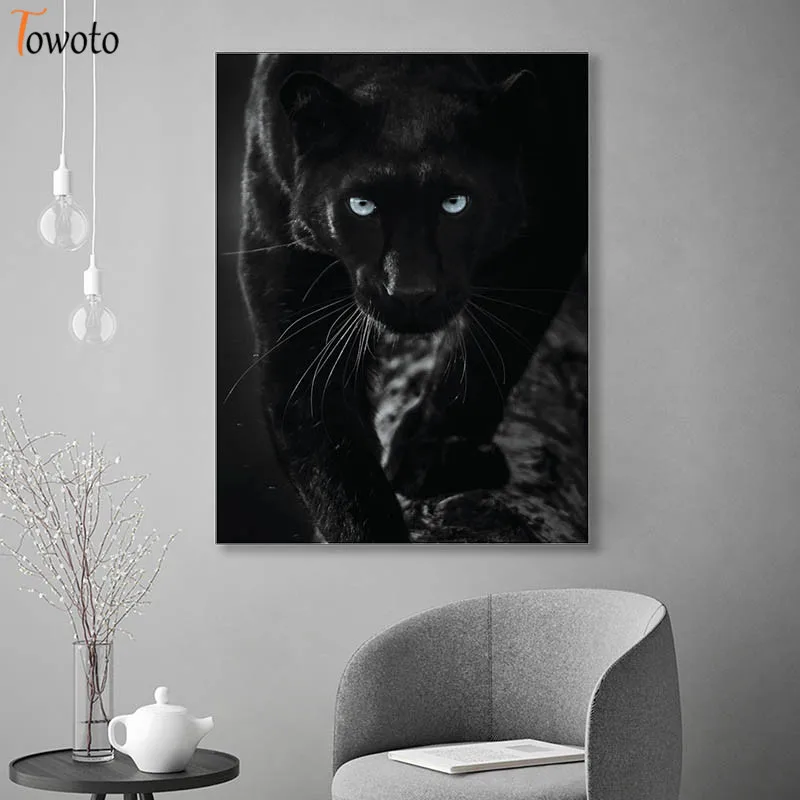 Черный лебедь дикие животные холст настенный художественный принт гепард розы