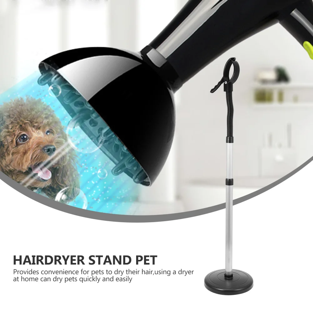 

1Pc Pet Hairdryer Rack Floor Adjustable Hairdryer Holder Pet Accessory (Black)