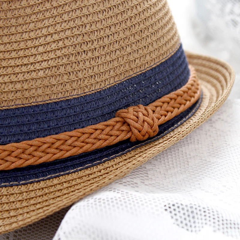 british style Summer Little Hat Ladies Contrast Color Trend Straw High Quality Hand-woven Leather Rope Decorative Beach | Аксессуары для