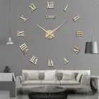 Настенные часы, 3D римские слова, большие настенные часы для гостиной, Современные Кварцевые минималистичные настенные часы, домашний декор, новинка 2021