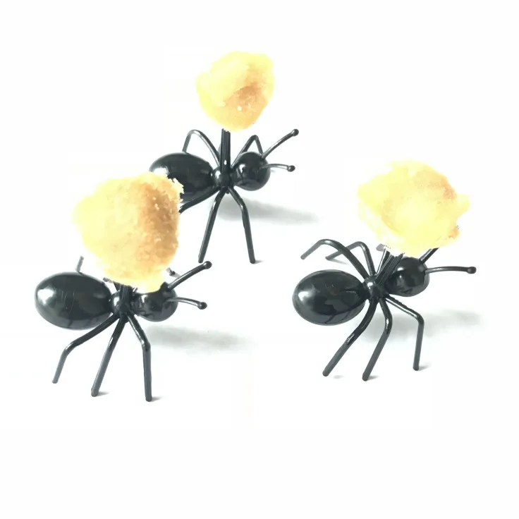 12 шт./компл. мини муравей фрукты вилка Столовые приборы пластиковые Десертные