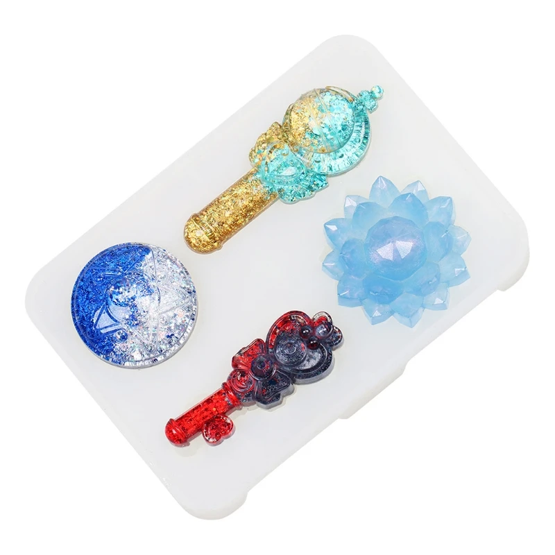 

Crystal Epoxy Resin Mold Magic Wand Silicone Mould DIY Crafts Aromatherapy Tool