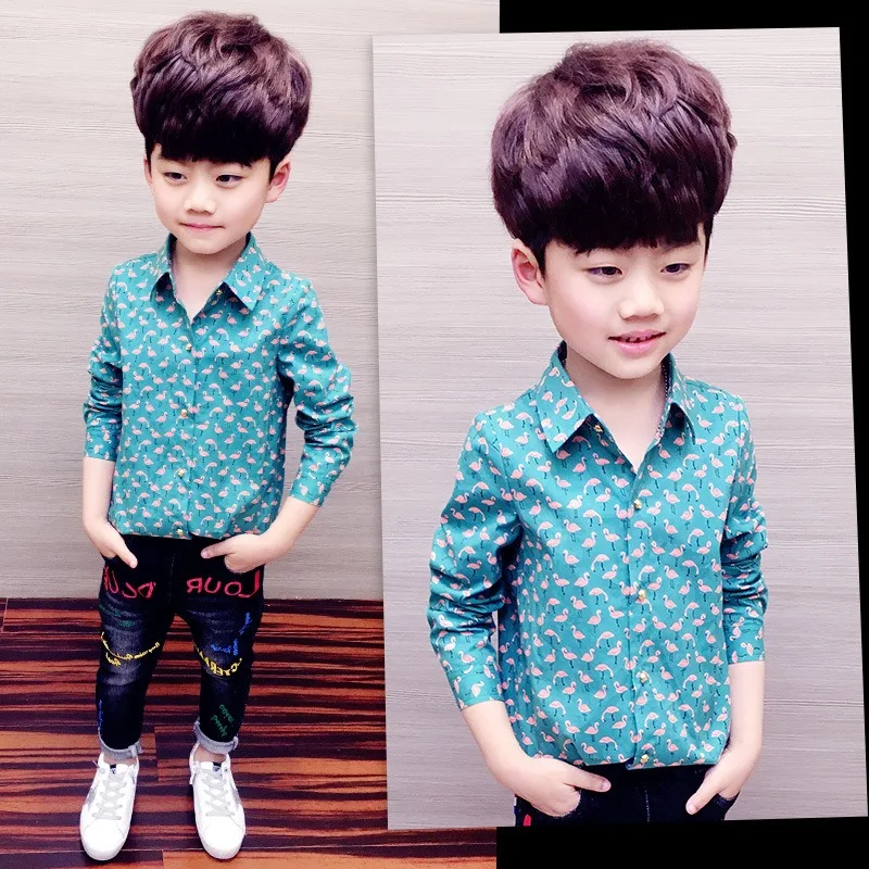 Рубашка для мальчиков детская одежда Новинка 2020 года весенне осенняя рубашка с