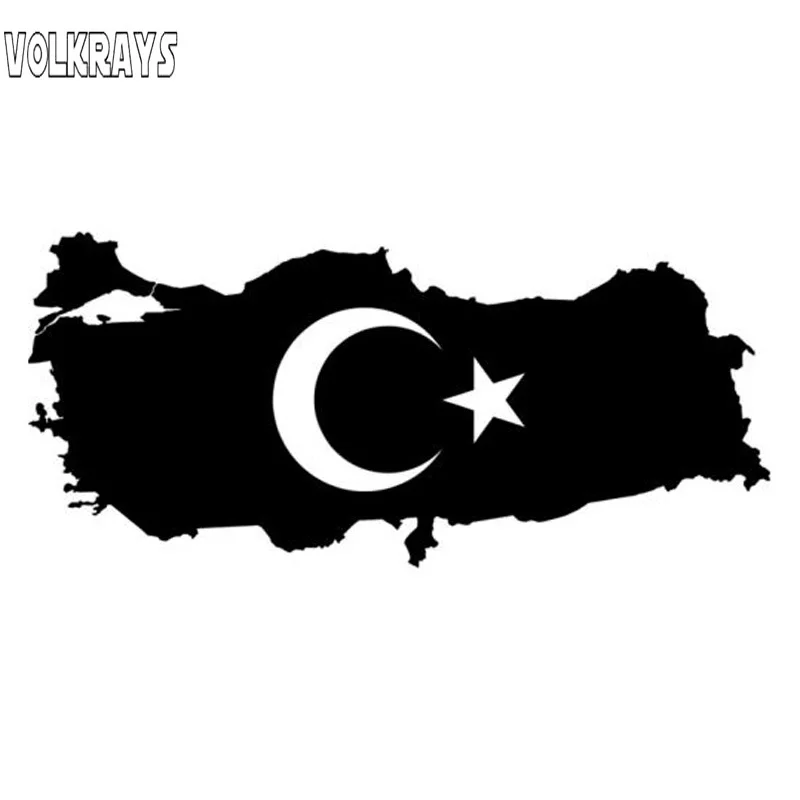 

Volkrays Fashion Car Sticker Turkey Map Country Flag Accessories Reflective Waterproof Vinyl Decal Black/Silver,7cm*17cm