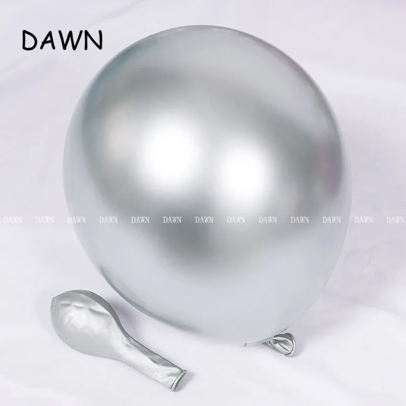 Metal Sliver 10 шт./лот, 12 дюймов, латексные разноцветные воздушные шары с днем рождения, украшения для вечеринки, детские игрушки, свадебные шары, товары для вечеринок - Цвет: Metal Sliver
