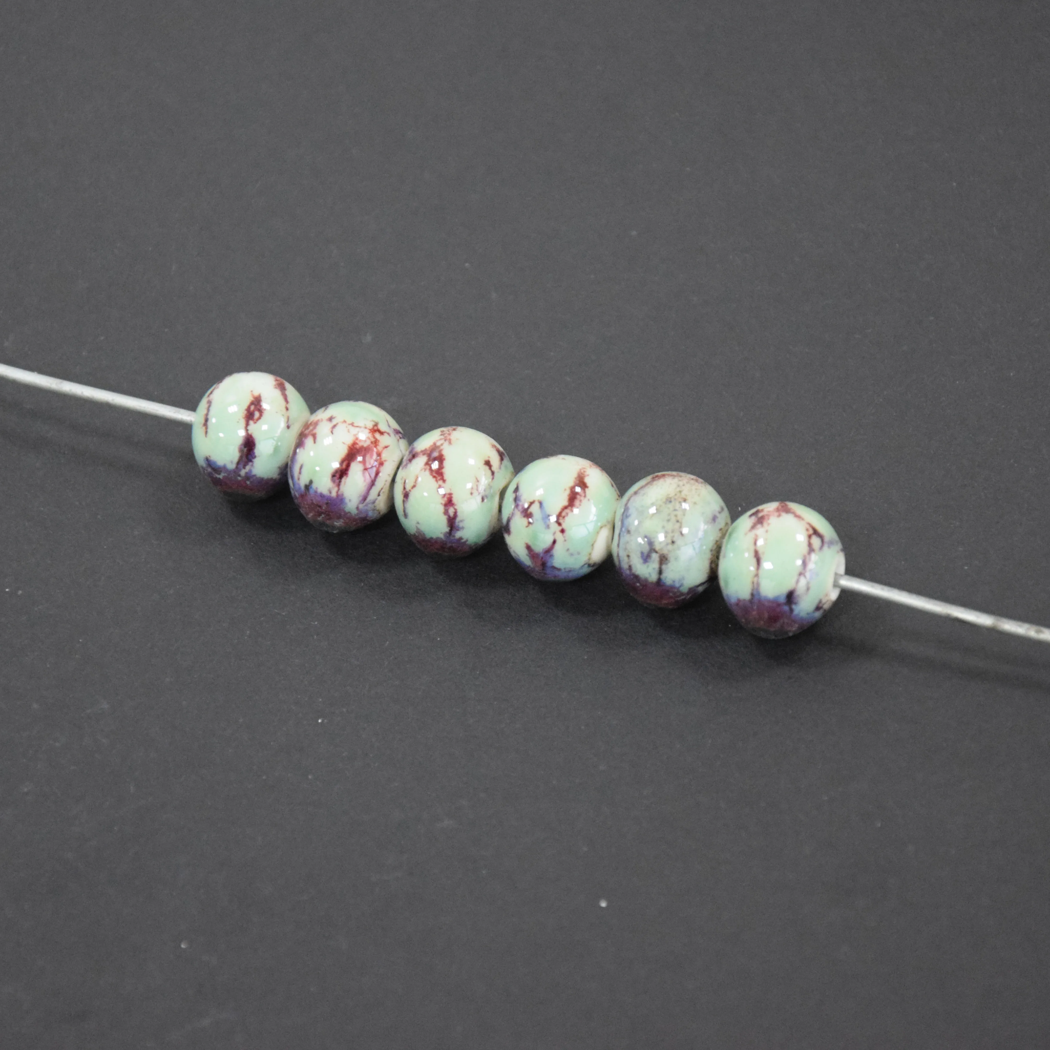 

Ceramic imperial concubine drunk round beads 15mm diameter through hole bracelet and necklace accessories diy jewelry