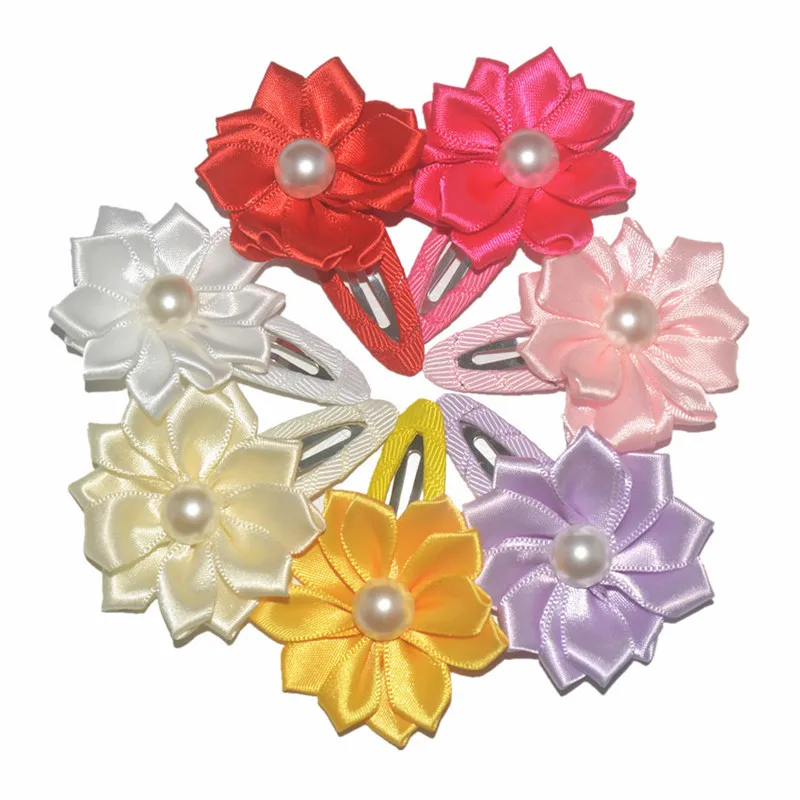 30/50 шт. банты для собак цветочный дизайн длинные волосы шпильки волос заколки